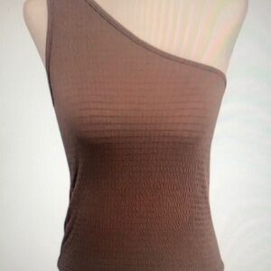 Brown One-Shoulder Women's Top